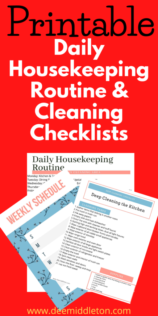 Printable Household Chores Worksheet