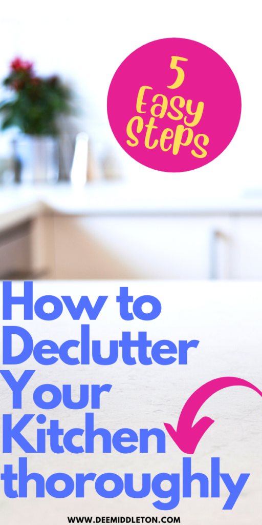 How To Declutter Your Kitchen Fast (5 Easy Steps) - home declutter checklist, how to declutter your home room by room, declutter checklist printables, declutter before and after, house declutter plan, declutter hacks, steps to decluttering house, downsizing tips, minimalism challenge, organize life