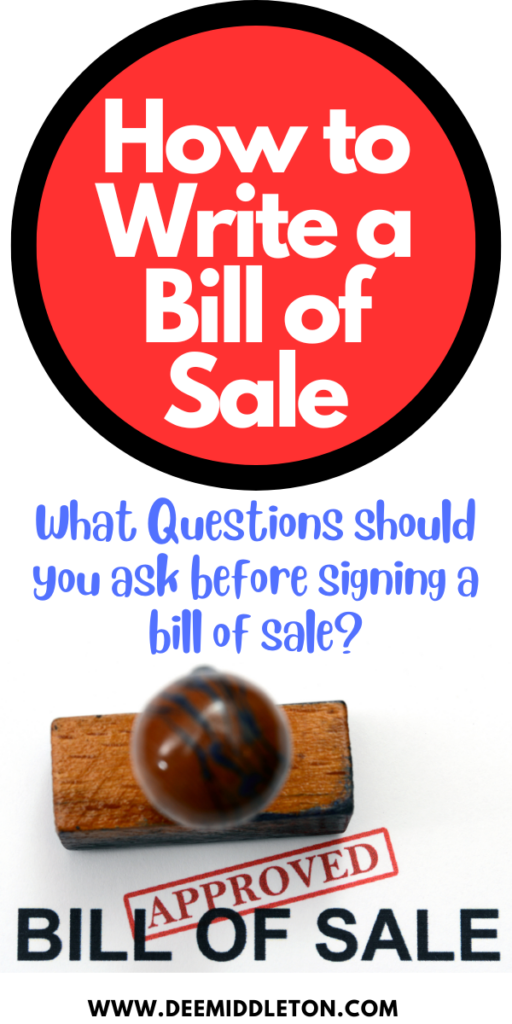How to Write a Bill of Sale A StepbyStep Guide