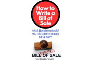 How to Write a Bill of Sale