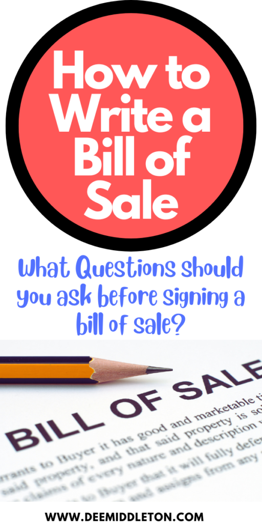 how to write a bill of sale