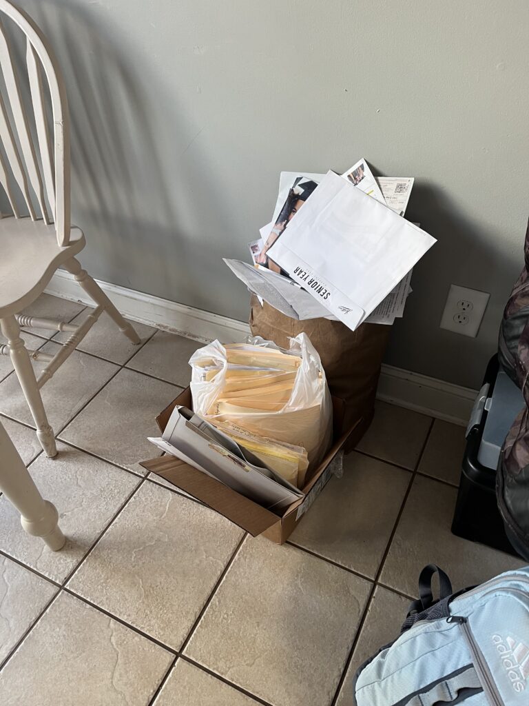 Decluttering insurance files 