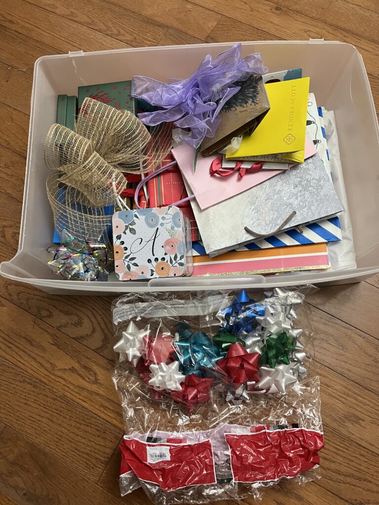 Declutter Gift Wrapping Supplies