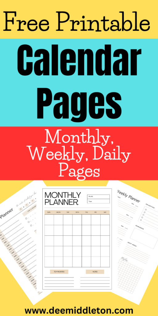 Free Printable Calendar Pages