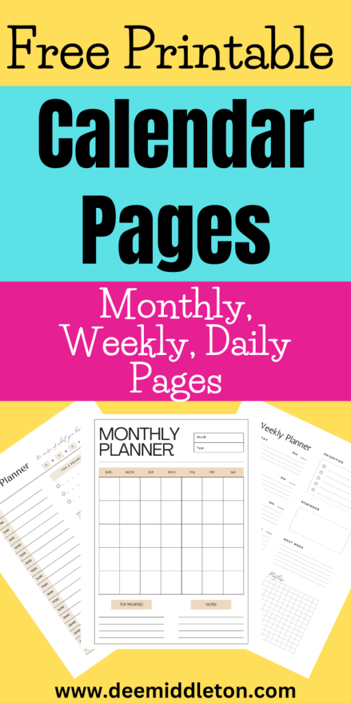 Free Printable Calendar Pages