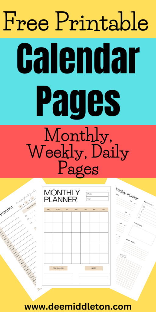 Free Printable Calendar Pages