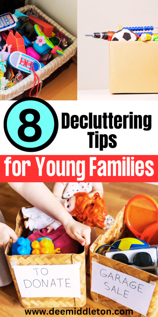 8 Decluttering Tips for Young Families- Declutter Help for kidsClean ClutterClutter ControlDeclutter ChallengeDecluttering IdeasDeclutter Your LifeOrganization EssentialsDecluttering TipsWin Win Situation