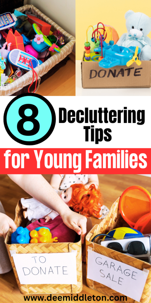 8 Decluttering Tips for Young Families- Declutter Help for kidsClean ClutterClutter ControlDeclutter ChallengeDecluttering IdeasDeclutter Your LifeOrganization EssentialsDecluttering TipsWin Win Situation
