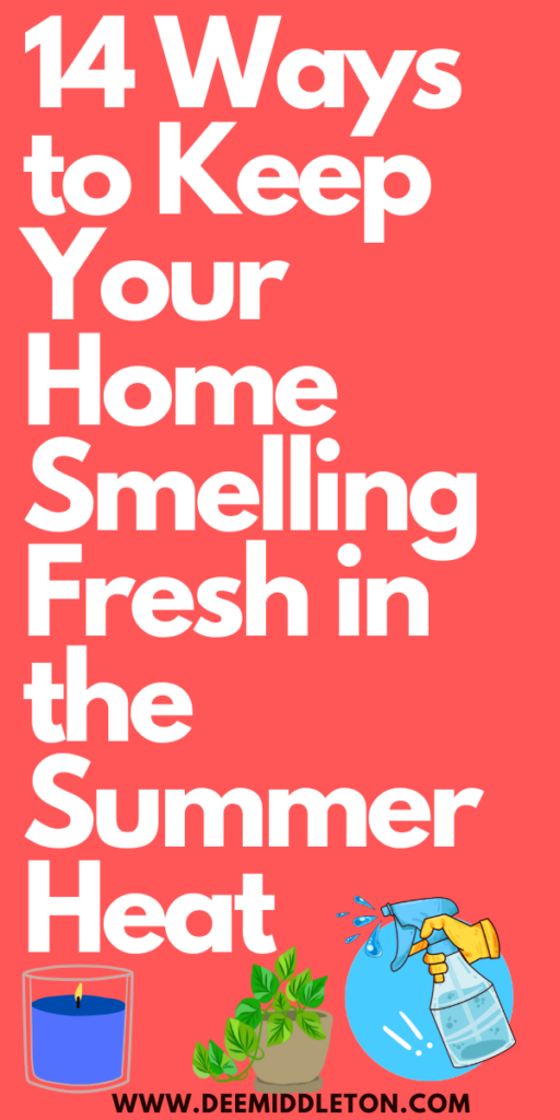 14 Ways to Keep Your Home Smelling Fresh in the Summer Heat - Clean House SmellDiy ScentDiy Air FreshenerHouse Smell GoodBathroom SmellsRoom SmellsHouse SmellHousehold Cleaning TipsHome Scents