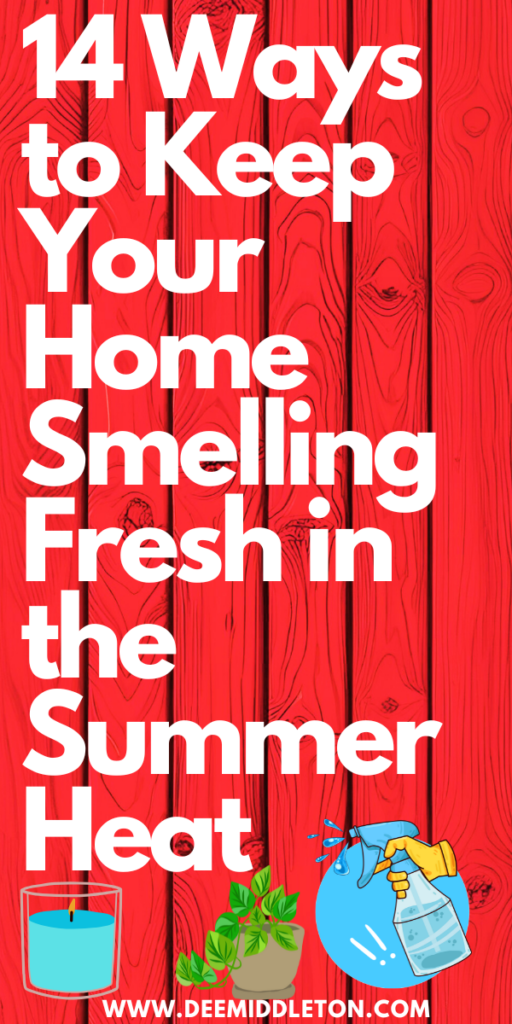 14 Ways to Keep Your Home Smelling Fresh in the Summer Heat - Clean House SmellDiy ScentDiy Air FreshenerHouse Smell GoodBathroom SmellsRoom SmellsHouse SmellHousehold Cleaning TipsHome Scents