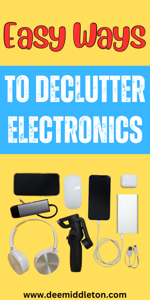 Easy Ways to Declutter Electronics - Old ElectronicsWaste Management CompanyOld Cell PhonesOld TechnologyGetting Rid Of ClutterElectronic OrganizationOrganized MomOrganize DeclutterOld Computers