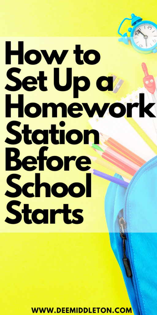 How to Set Up a Homework Station Before School Starts - Homework Table IdeasKids Desk Area In PlayroomHomework Desk For KidsKids Desk ShelvesPlayroom School AreaDining Room Study AreaOffice Homework Room Study AreasLearning Room At HomeSmall Homework Station