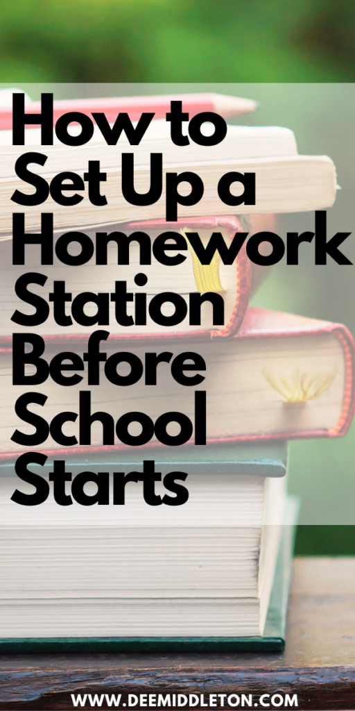 How to Set Up a Homework Station Before School Starts - Homework Table IdeasKids Desk Area In PlayroomHomework Desk For KidsKids Desk ShelvesPlayroom School AreaDining Room Study AreaOffice Homework Room Study AreasLearning Room At HomeSmall Homework Station
