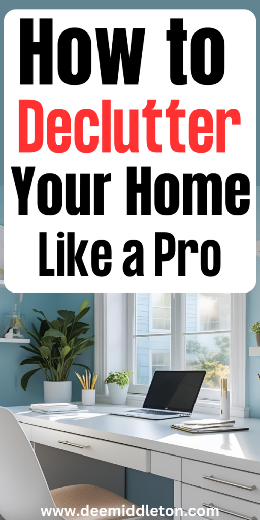 How to Clean Out Your Home Office - Cleaning Clutter Organizing IdeasOrganization Ideas For The Home ClutterClear The ClutterSmall House TipsOrganizing Cluttered HouseMinimalism DeclutterStart DeclutteringDeclutter HouseDecluttering And Organizing