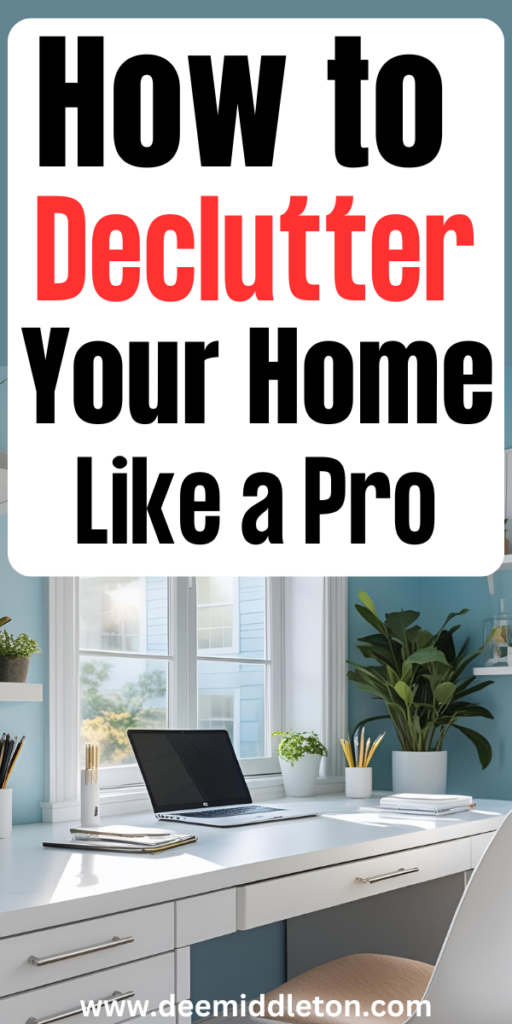 How to Clean Out Your Home Office - Cleaning Clutter Organizing IdeasOrganization Ideas For The Home ClutterClear The ClutterSmall House TipsOrganizing Cluttered HouseMinimalism DeclutterStart DeclutteringDeclutter HouseDecluttering And Organizing