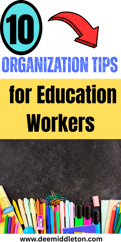 10 Organization Tips for Education Workers - Teacher OrganizationEducator OrganizationManager OrganizationOrganization Work ProductivityOrganize Small Business OfficeManager Organization TipsOffice CoordinatorOrganize Meetings EfficientlyHow To Manage Work EfficientlyOrganizing Office Tasks EfficientlyWork Notebook Organization
