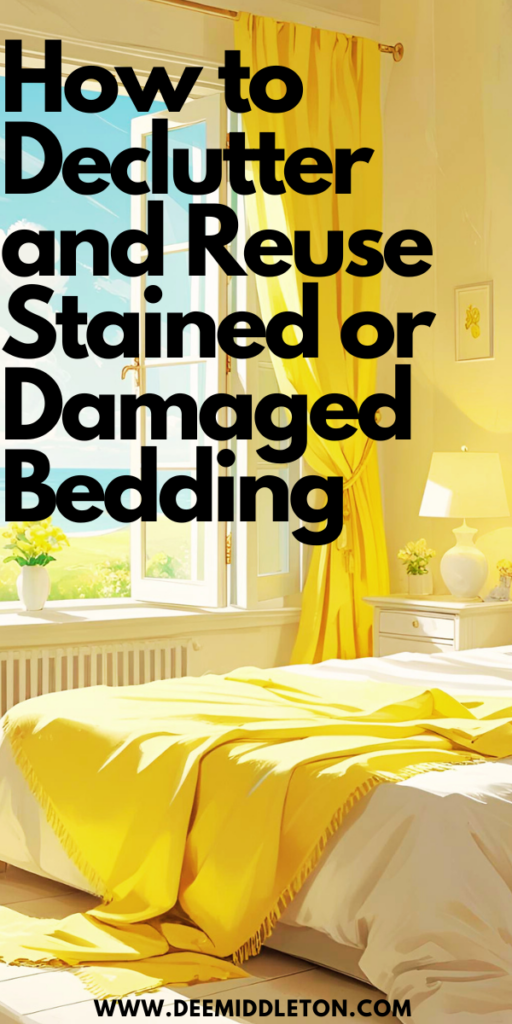 How to Declutter and Reuse Stained or Damaged Bedding - Core 4 Method DeclutterQuick Decluttering TasksWhy Is It So Hard To DeclutterEasy House Cleaning ScheduleHome Decluttering Checklist PdfEasy House CleaningDeclutter ClosetRemove ClutterDeep Cleaning Checklist