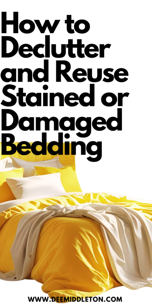 How to Declutter and Reuse Stained or Damaged Bedding - Core 4 Method DeclutterQuick Decluttering TasksWhy Is It So Hard To DeclutterEasy House Cleaning ScheduleHome Decluttering Checklist PdfEasy House CleaningDeclutter ClosetRemove ClutterDeep Cleaning Checklist