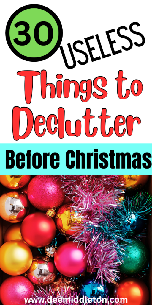 30 Things to Declutter Before Christmas - Organized Christmas DecorationsDeclutter ChallengeHoliday OrganizationPaper Christmas DecorationsOrganizingClutter Free HomeWrapping Paper ChristmasOrganize DeclutterDeclutter Your HomeWays To Declutter Your HomeRoom Declutter ChecklistDeclutter Before And AfterDecluttering IdeasDeclutter HelpDownsizing TipsClutter SolutionsDeclutter Checklist