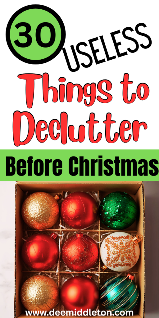 30 Things to Declutter Before Christmas - Organized Christmas DecorationsDeclutter ChallengeHoliday OrganizationPaper Christmas DecorationsOrganizingClutter Free HomeWrapping Paper ChristmasOrganize DeclutterDeclutter Your HomeWays To Declutter Your HomeRoom Declutter ChecklistDeclutter Before And AfterDecluttering IdeasDeclutter HelpDownsizing TipsClutter SolutionsDeclutter Checklist