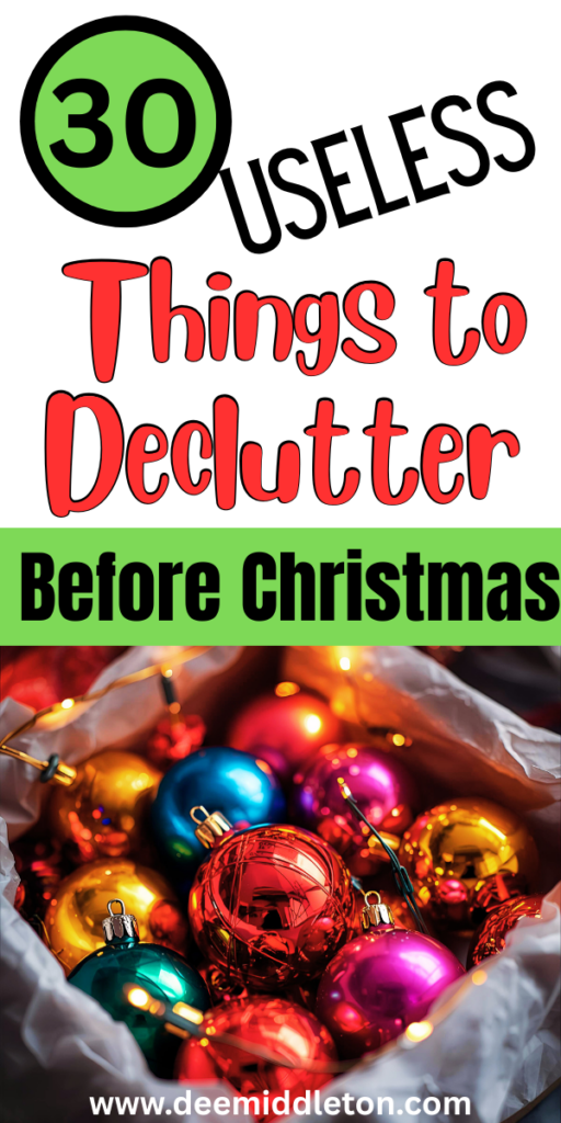 30 Things to Declutter Before Christmas - Organized Christmas DecorationsDeclutter ChallengeHoliday OrganizationPaper Christmas DecorationsOrganizingClutter Free HomeWrapping Paper ChristmasOrganize DeclutterDeclutter Your HomeWays To Declutter Your HomeRoom Declutter ChecklistDeclutter Before And AfterDecluttering IdeasDeclutter HelpDownsizing TipsClutter SolutionsDeclutter Checklist