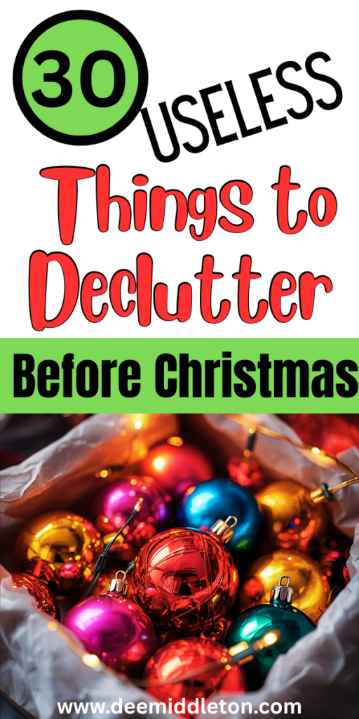 30 Things to Declutter Before Christmas - Organized Christmas DecorationsDeclutter ChallengeHoliday OrganizationPaper Christmas DecorationsOrganizingClutter Free HomeWrapping Paper ChristmasOrganize DeclutterDeclutter Your HomeWays To Declutter Your HomeRoom Declutter ChecklistDeclutter Before And AfterDecluttering IdeasDeclutter HelpDownsizing TipsClutter SolutionsDeclutter Checklist