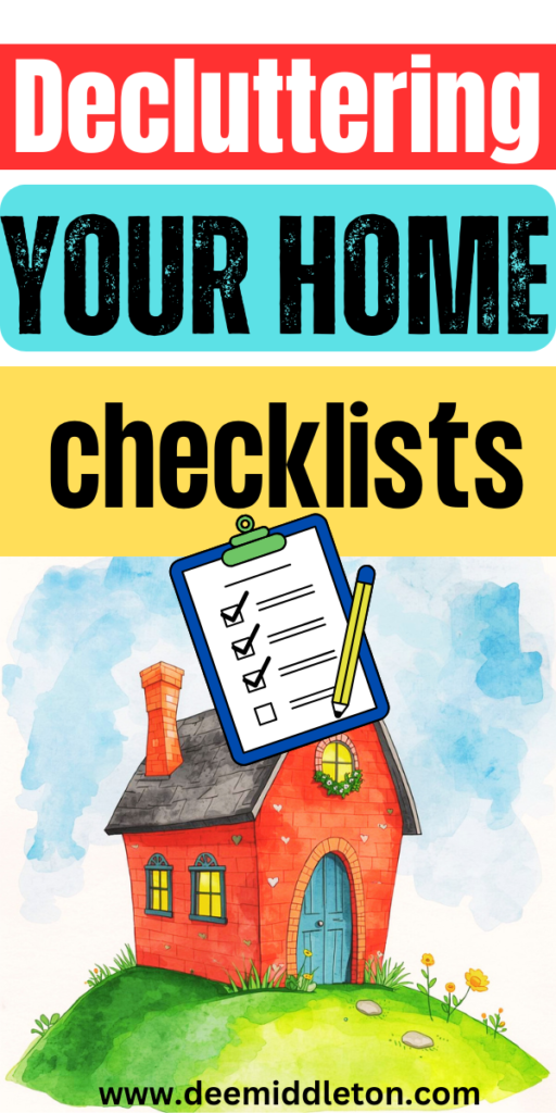 Home Declutter Checklists - Deep Organization ChecklistHouse Restock ListDeclutter StorageDeclutter ChartOrganized List IdeasMajor DeclutteringDecluttering Clothes ChecklistHouse Declutter ListHouse Organization List