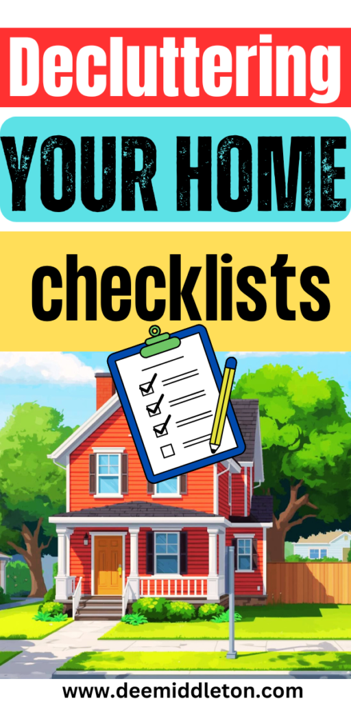 Home Declutter Checklists - Deep Organization ChecklistHouse Restock ListDeclutter StorageDeclutter ChartOrganized List IdeasMajor DeclutteringDecluttering Clothes ChecklistHouse Declutter ListHouse Organization List