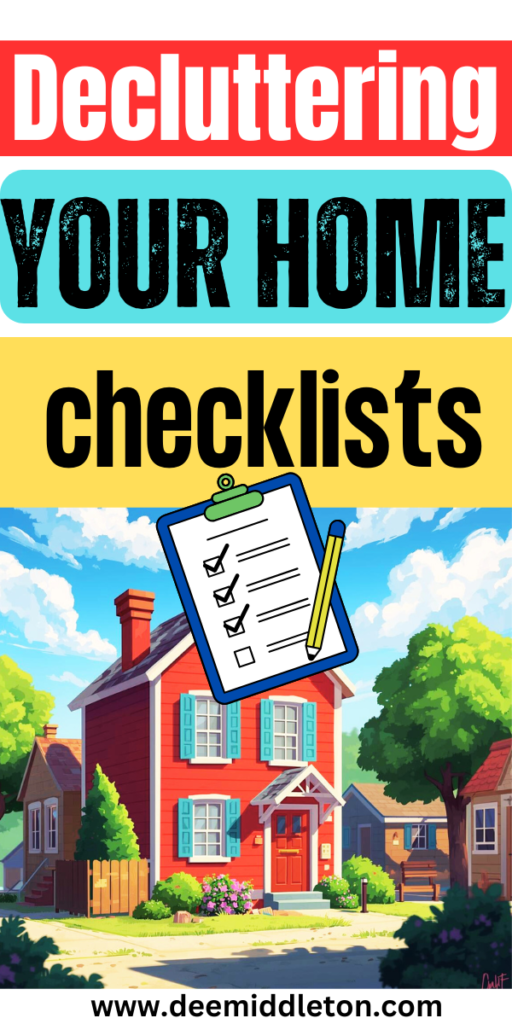 Home Declutter Checklists - Deep Organization ChecklistHouse Restock ListDeclutter StorageDeclutter ChartOrganized List IdeasMajor DeclutteringDecluttering Clothes ChecklistHouse Declutter ListHouse Organization List