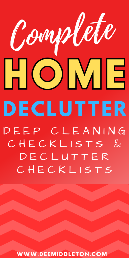 Room by Room Declutter Checklists - Declutter StorageOrganization Lists PrintablesTips On Decluttering HouseHouse Organization ListHouse Organization ChecklistOrganizing ChecklistHome Organization ListDecluttering And Organizing HomeRoom Declutter Tips