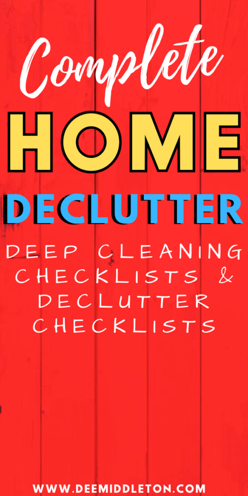 Room by Room Declutter Checklists - Declutter StorageOrganization Lists PrintablesTips On Decluttering HouseHouse Organization ListHouse Organization ChecklistOrganizing ChecklistHome Organization ListDecluttering And Organizing HomeRoom Declutter Tips