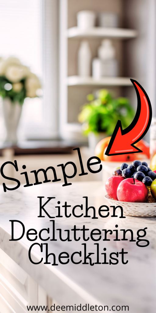 Simple Kitchen Decluttering Checklist - Kitchen Decluttering GuideKitchen DeclutteringDecluttering KitchenDeclutter Kitchen ListKitchen Declutter ChecklistHow To Declutter UtensilsKitchen Checklist CleaningTips For Decluttering Kitchen Utensils30-day Decluttering Challenge Printable Checklist