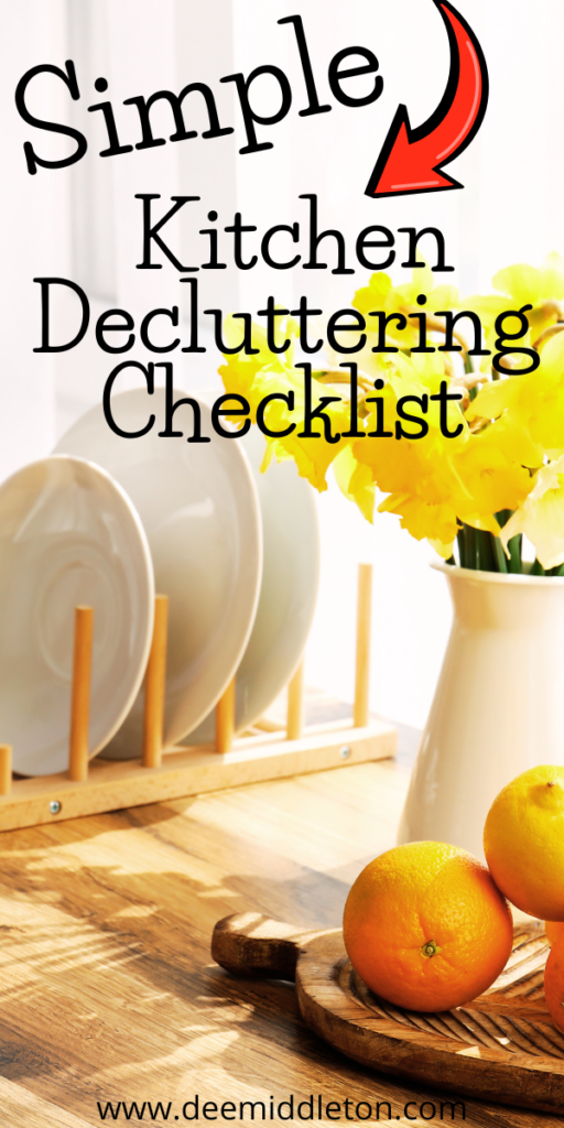 Simple Kitchen Decluttering Checklist - Kitchen Decluttering GuideKitchen DeclutteringDecluttering KitchenDeclutter Kitchen ListKitchen Declutter ChecklistHow To Declutter UtensilsKitchen Checklist CleaningTips For Decluttering Kitchen Utensils30-day Decluttering Challenge Printable Checklist