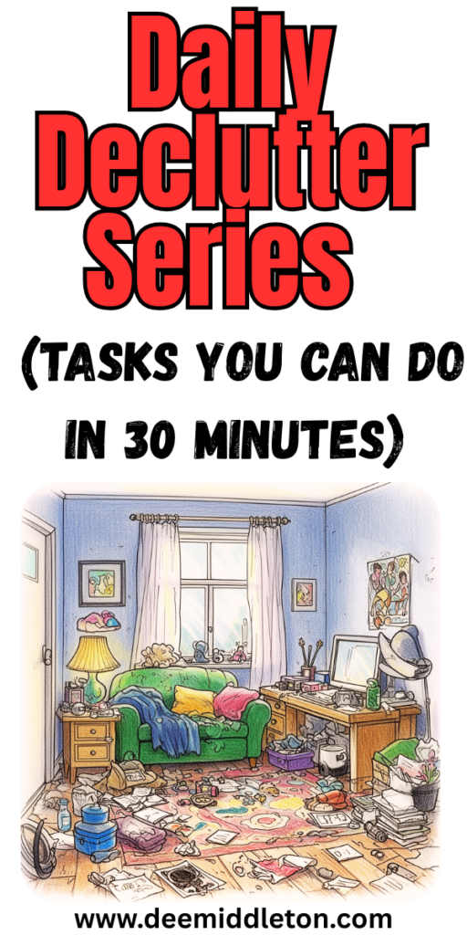 Daily Declutter Series (tasks you can do in 30 minutes) - Messy House HelpHow To Clean When Your House Is A MessHome Improvement TipsCleaning Messy HouseHow To Clean And Organize A Messy HouseClean Up MessClean Messy HouseHow To Clean Up When You're MessyHome Organization Tips