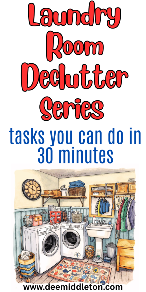Laundry Room Declutter Series (tasks you can do in 30 minutes) - Laundry Room ClutterOrganizing Laundry For BeginnersHow To Declutter Laundry SpaceHow To Organize Family LaundryCluttered Laundry Room OrganizationDisorganized Laundry RoomHow To Organize A Messy Laundry RoomHow To Organize A Laundry RoomHow To Organize Laundry Efficiently