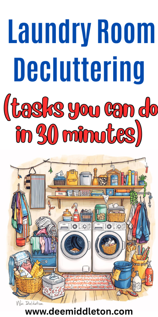 Laundry Room Decluttering (tasks you can do in 30 minutes) - Laundry Room ClutterOrganizing Laundry For BeginnersHow To Declutter Laundry SpaceHow To Organize Family LaundryCluttered Laundry Room OrganizationDisorganized Laundry RoomHow To Organize A Messy Laundry RoomHow To Organize A Laundry RoomHow To Organize Laundry Efficiently