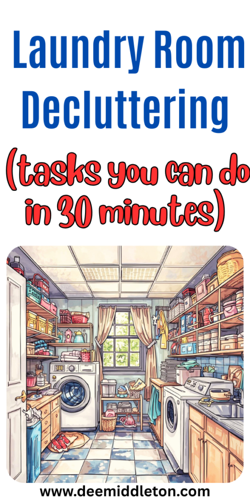 Laundry Room Decluttering (tasks you can do in 30 minutes) - Laundry Room ClutterOrganizing Laundry For BeginnersHow To Declutter Laundry SpaceHow To Organize Family LaundryCluttered Laundry Room OrganizationDisorganized Laundry RoomHow To Organize A Messy Laundry RoomHow To Organize A Laundry RoomHow To Organize Laundry Efficiently