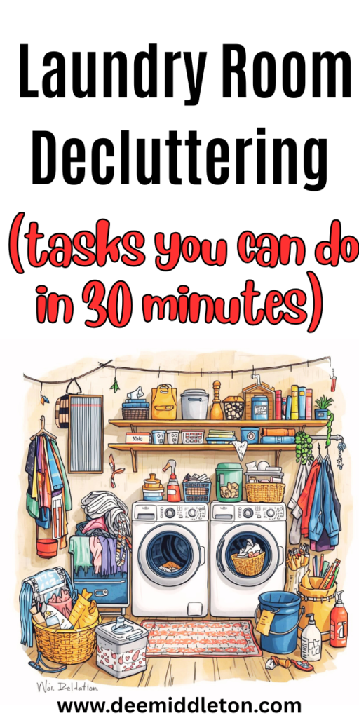 Laundry Room Decluttering (tasks you can do in 30 minutes) - Laundry Room ClutterOrganizing Laundry For BeginnersHow To Declutter Laundry SpaceHow To Organize Family LaundryCluttered Laundry Room OrganizationDisorganized Laundry RoomHow To Organize A Messy Laundry RoomHow To Organize A Laundry RoomHow To Organize Laundry Efficiently