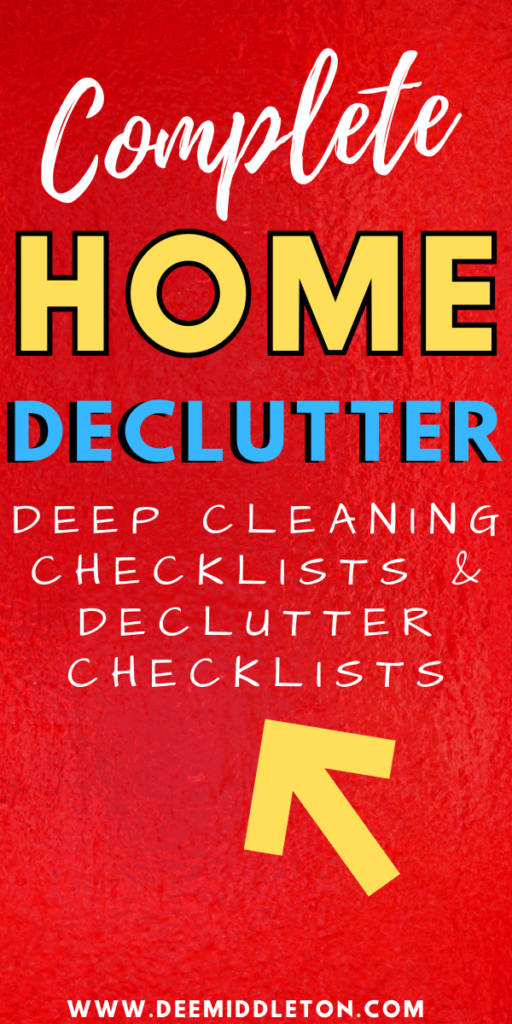 Complete Home Declutter - Declutter HelpEasy House CleaningDecluttering InspirationClutter ControlDeclutter ChecklistDeclutter HomeRoom ChecklistDeclutter ChallengeHouse Cleaning Checklist