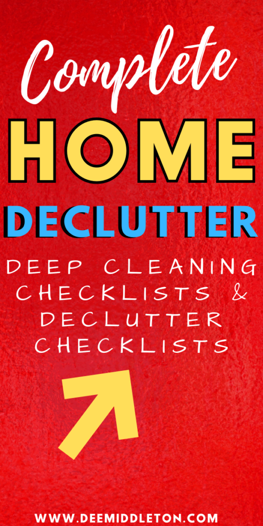 Complete Home Declutter - Declutter HelpEasy House CleaningDecluttering InspirationClutter ControlDeclutter ChecklistDeclutter HomeRoom ChecklistDeclutter ChallengeHouse Cleaning Checklist