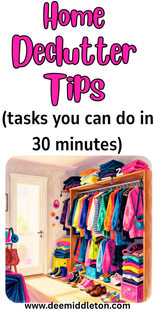 Home Declutter Tips (tasks you can do in 30 minutes) - Free Decluttering ChecklistDecluttering Lists Free PrintablePrintable Room Cleaning GuideDeclutter Checklist Printables FreeDecluttering Checklist PrintablesPrintable Room By Room Cleaning ChecklistDeclutter Checklist PrintablesDecluttering Checklist TemplateEditable Declutter Checklist