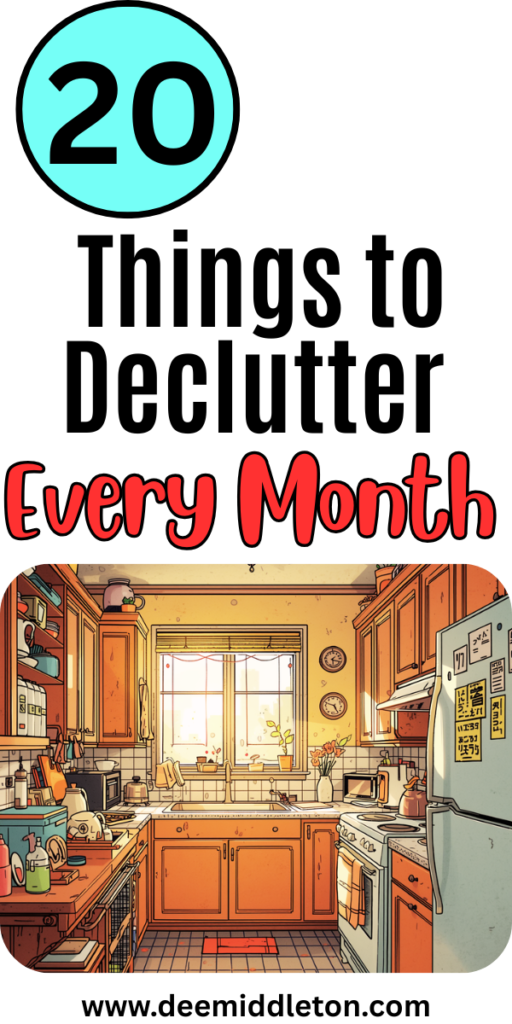 20 Things to Declutter Every Month - Declutter ListsStorage For DecorationsDecor StorageHow To Get Rid Of Stuff In Your HouseBest Organization HacksHouse Declutter Organizing IdeasGetting Rid Of StuffMotivation To Organize HouseDeclutter Jewelry