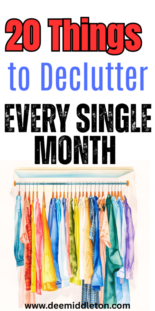 20 Things to Declutter Every Single Month - Clean House SmellEasy House Cleaning ScheduleHousekeeping ScheduleEasy House CleaningDeclutter ChecklistRoom ChecklistClean House ScheduleGetting Rid Of ClutterCleaning Motivation