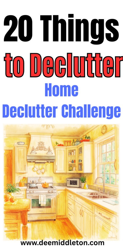 20 Things to Declutter- Home Declutter Challenge - Declutter And Make MoneyOrganize TipsHow To Get Rid Of Stuff In Your HouseDeclutter OrganizationCleaning And Decluttering HomeHome DeclutteringHow To Get Rid Of StuffWhat To DeclutterGet Rid Of Stuff