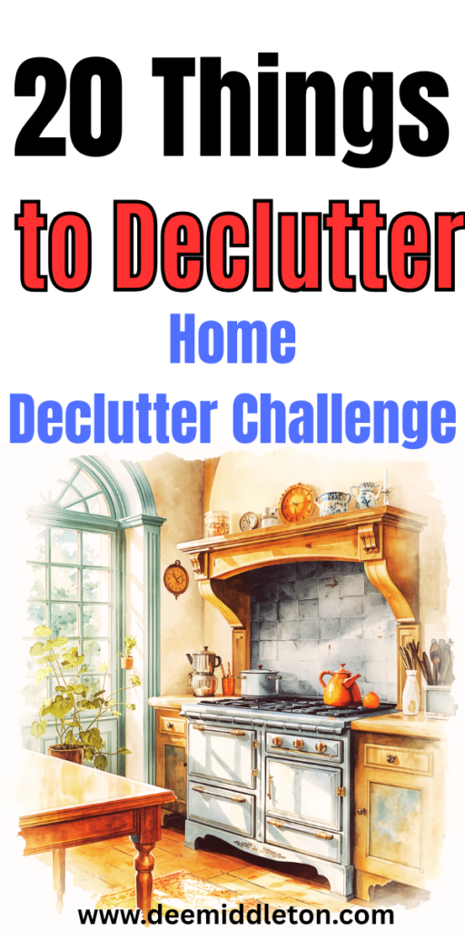 20 Things to Declutter- Home Declutter Challenge - Declutter And Make MoneyOrganize TipsHow To Get Rid Of Stuff In Your HouseDeclutter OrganizationCleaning And Decluttering HomeHome DeclutteringHow To Get Rid Of StuffWhat To DeclutterGet Rid Of Stuff