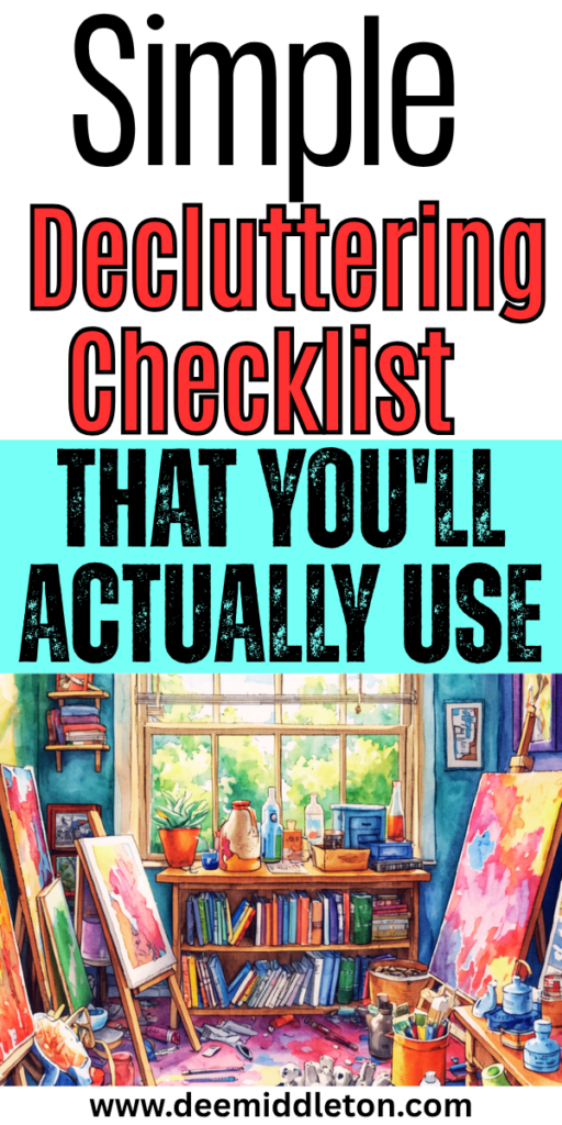 Simple Decluttering Checklist (that you'll actually use) - Hoarding HelpHousekeeping ScheduleHome Maintenance ScheduleClearing Out ClutterRemove ClutterClutter ControlDeclutter ChecklistRoom ChecklistDeclutter Home