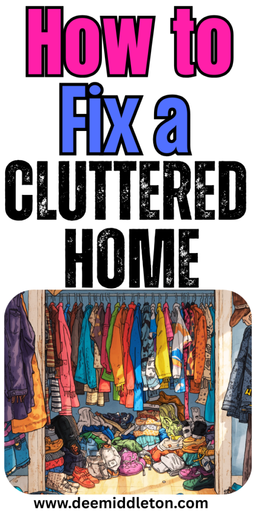 How to Fix a Cluttered Home - How To Declutter A Cluttered RoomCluttered Home OrganizationCluttered HomeClutter In Your HomeHow To Get Rid Of Clutter In Your HomeHow To Deal With Clutter In Your HomeTips For Decluttering Household ItemsDecluttering Tips Clutter Free HomeDe Clutter Your Home