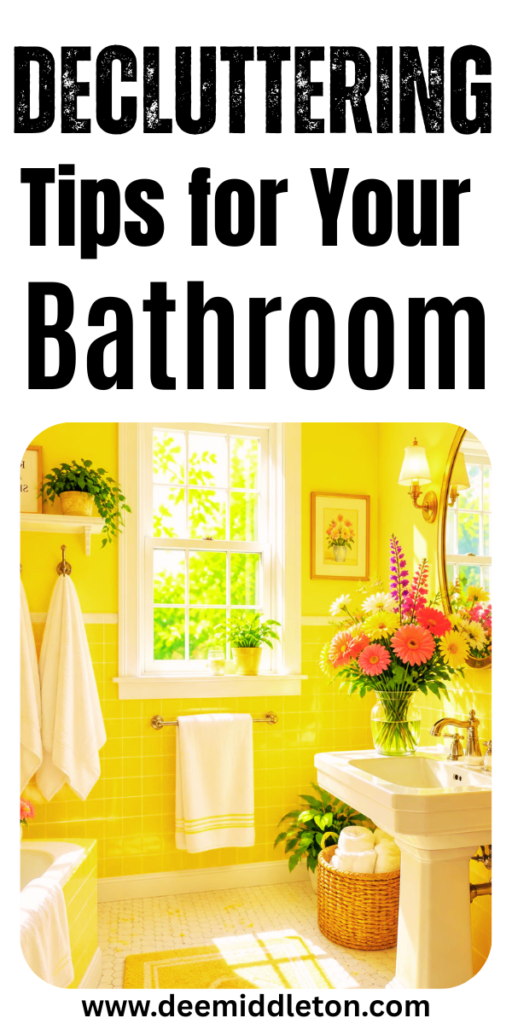 Decluttering Tips for Your Bathroom - Bathroom DeclutterDeclutter BathroomOrganizing For A MoveDeclutter ChecklistOld TowelsShampoo BottlesSmall Bathroom StorageCleaning DayMoving And Storage