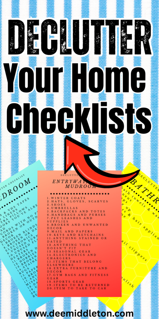 Declutter Your Home Checklists - Declutter ListDecluttering IdeasClearing Out ClutterDeclutter ChallengeCleaning DayDeclutterSimple WayCleaning HacksClean House